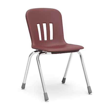 Virco Metaphor Series 18" Classroom Chair, 5th Grade - Adult with Nylon Glides - Wine Seat N918